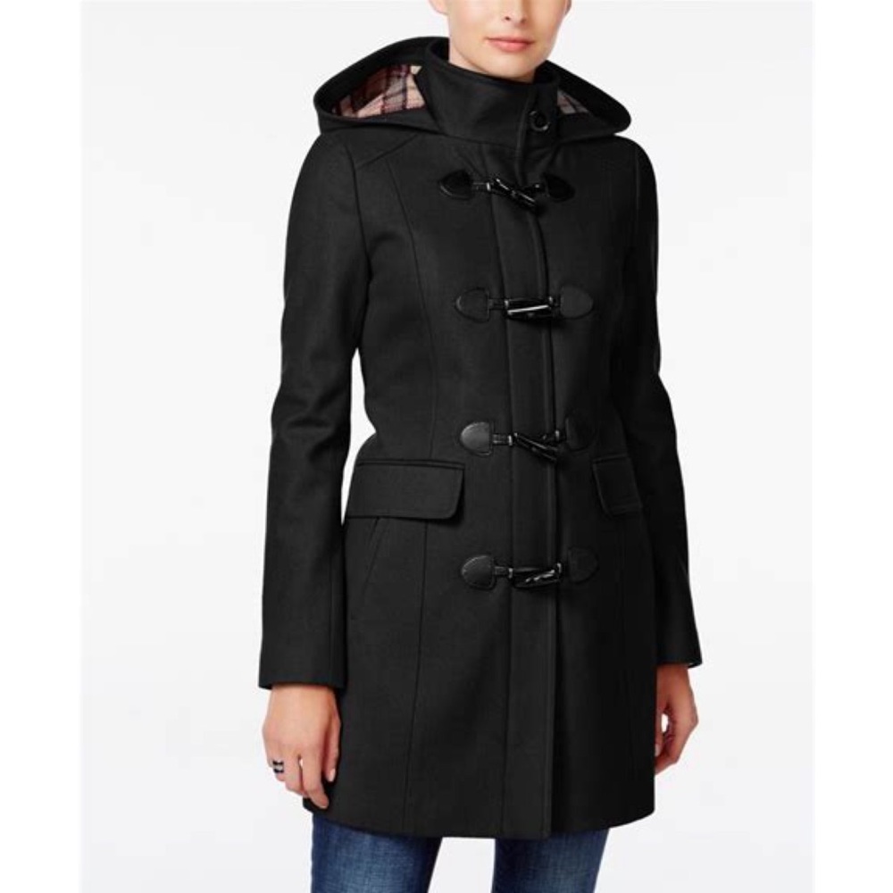 Tommy Hilfiger Wool Toggle pea coat, black, winter, small